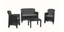 Conjunto de Jardim Jungle  (2 Cadeirões + 1 Sofá Duplo + 1 Mesa de Apoio + 3 Almofadas)